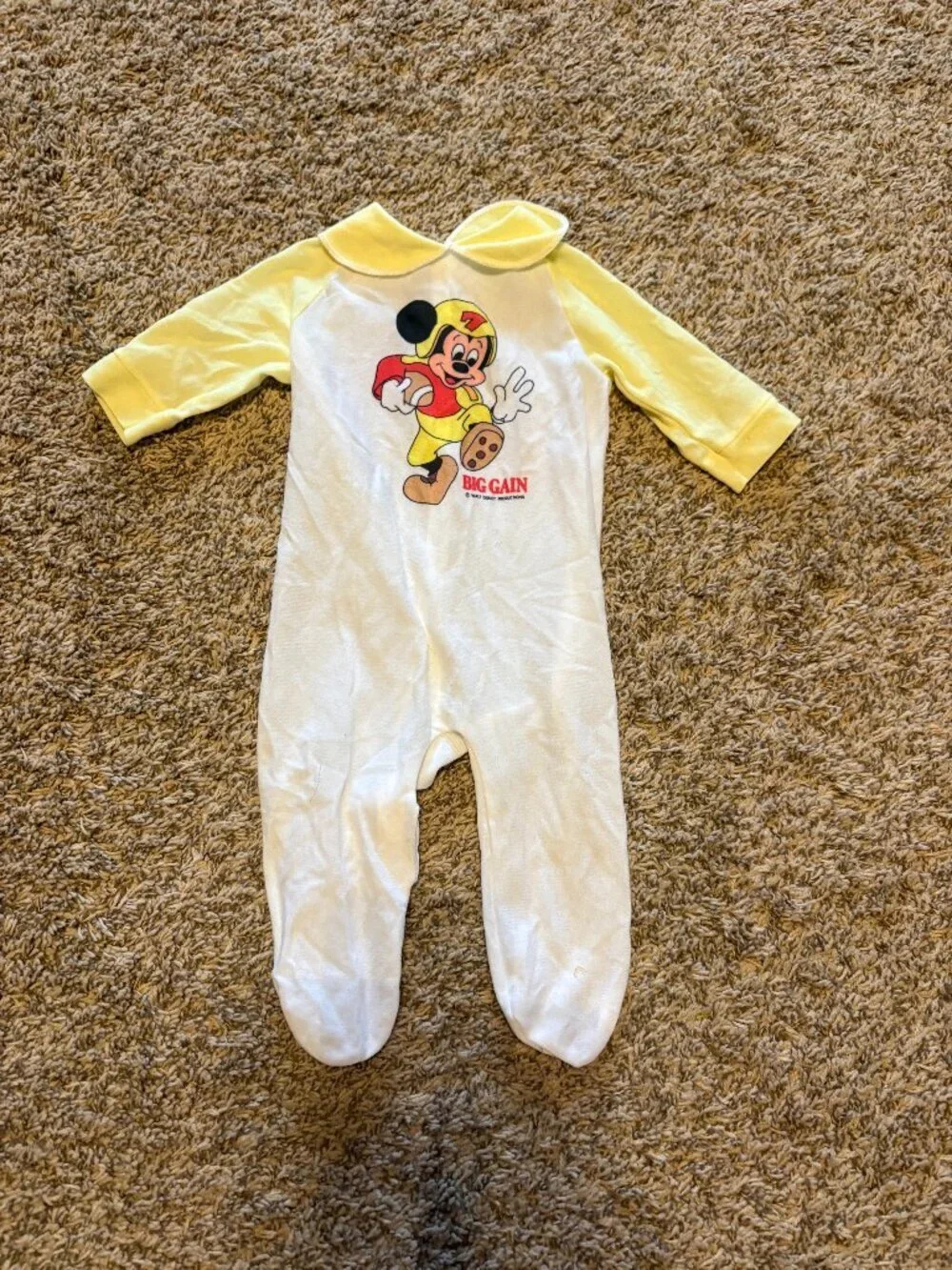 Vintage Mickey Mouse Big Gain football baby sleeper